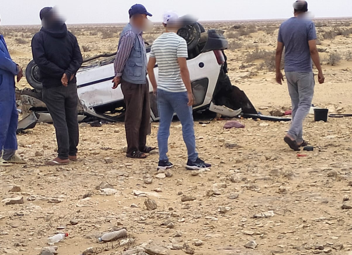 حادثة سير مميتة على الطريق الوطنية بين بوجدور والداخلة